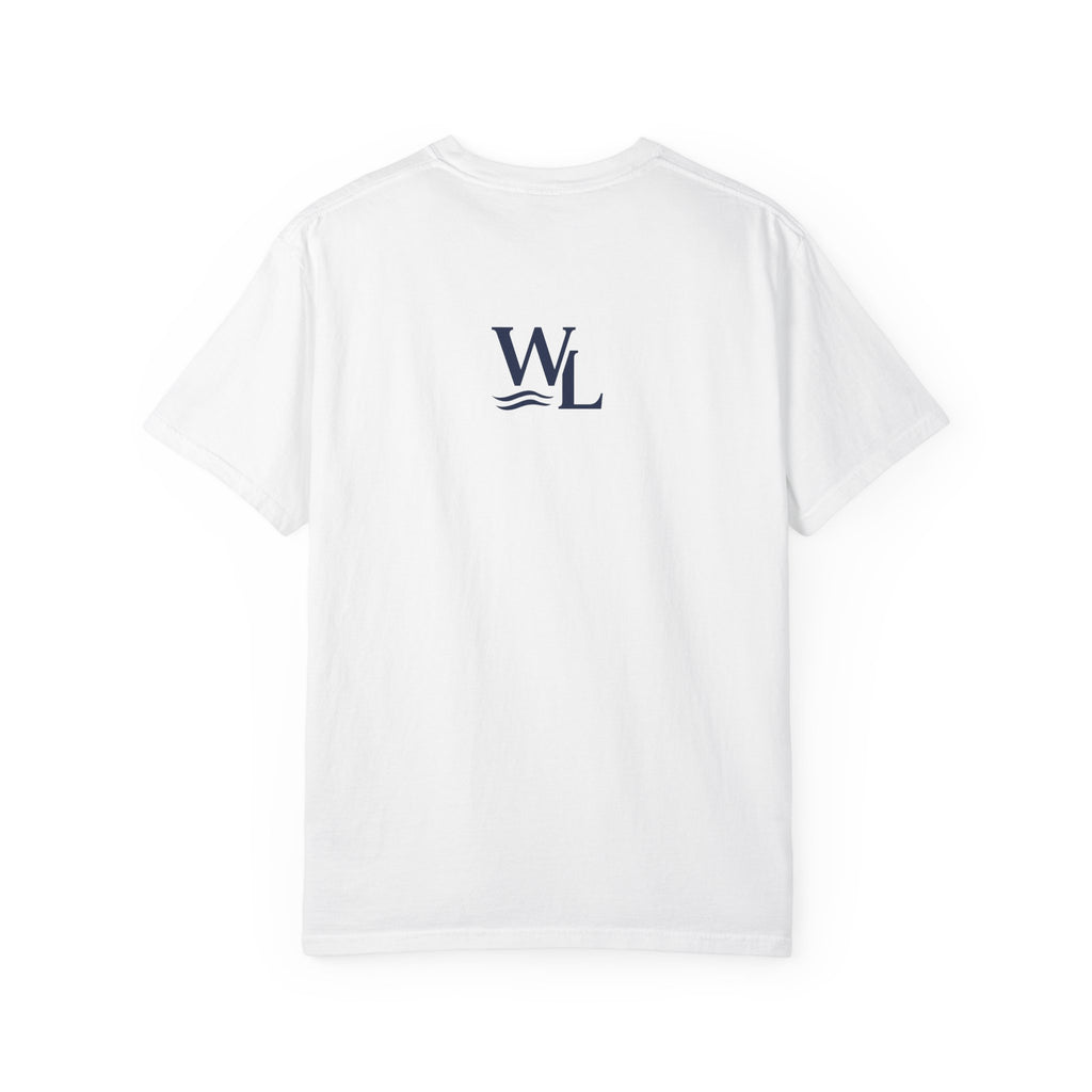 Wake and Lake Wordmark Tee worn at lakeside bonfire
Soft unisex cotton lake life t-shirt with chest wordmark
Wake and Lake branded everyday tee for boating weekends
Lake apparel t-shirt with clean Wake and Lake graphic

