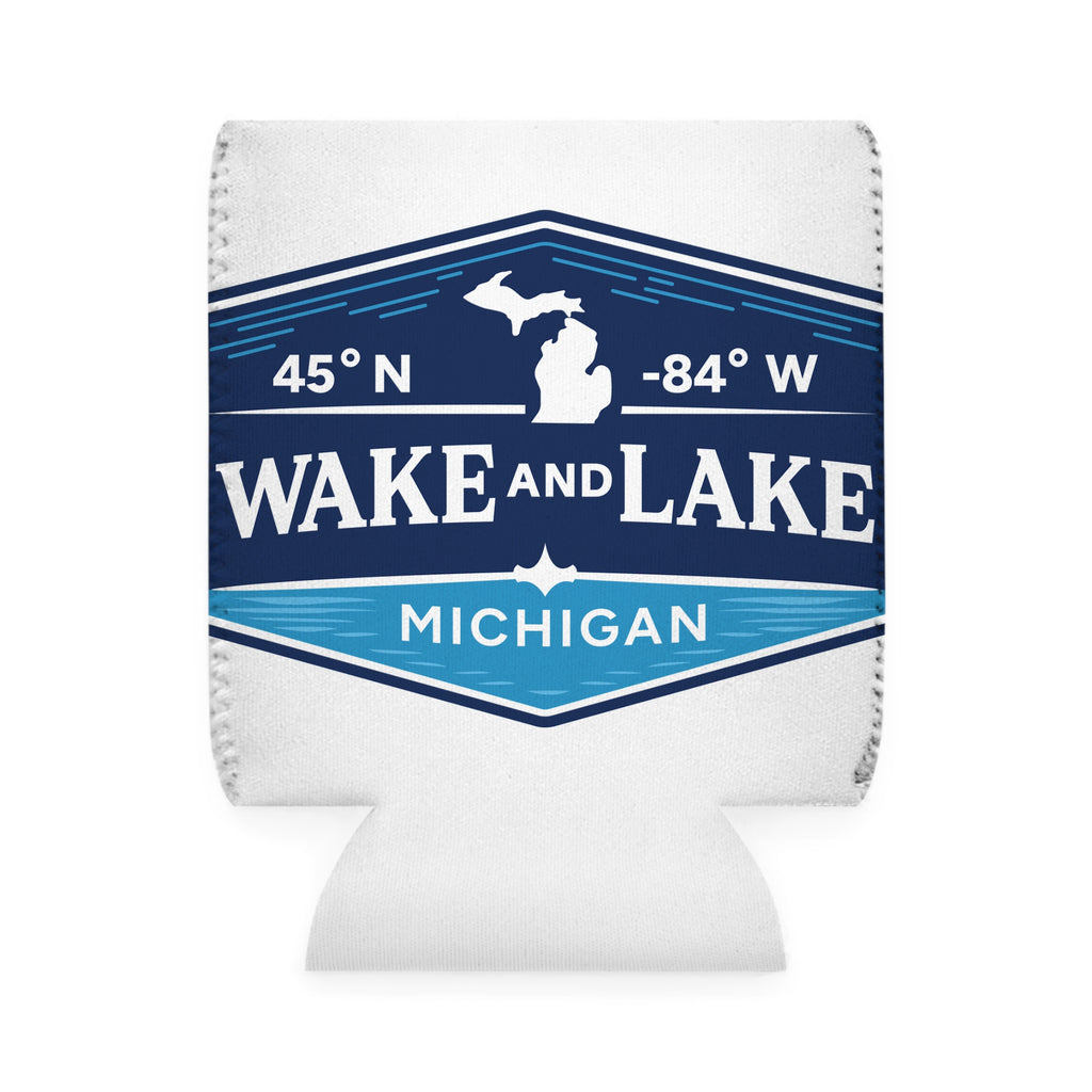 Wake and Lake Michigan Shield Can Cooler