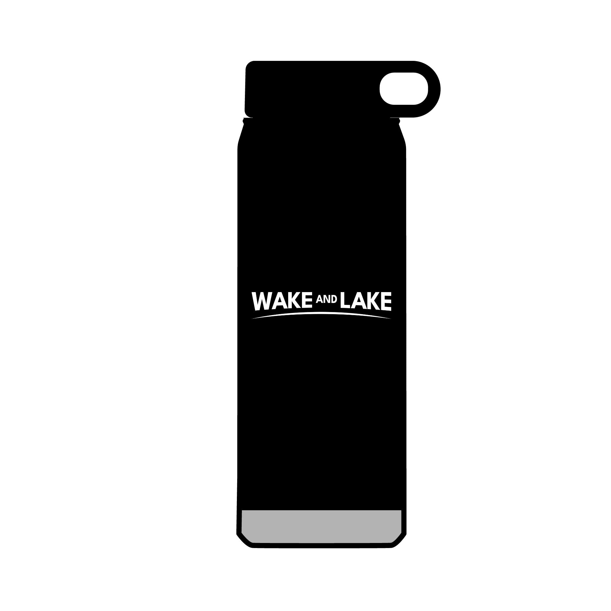 Premium Polar Camel water bottle, stainless steel
32oz capacity — all day hydration
Double-wall vacuum insulated
Keeps drinks cold 24 hours, hot 12 hours
Circle Crest front graphic
Wake and Lake Wordmark back graphic
Black