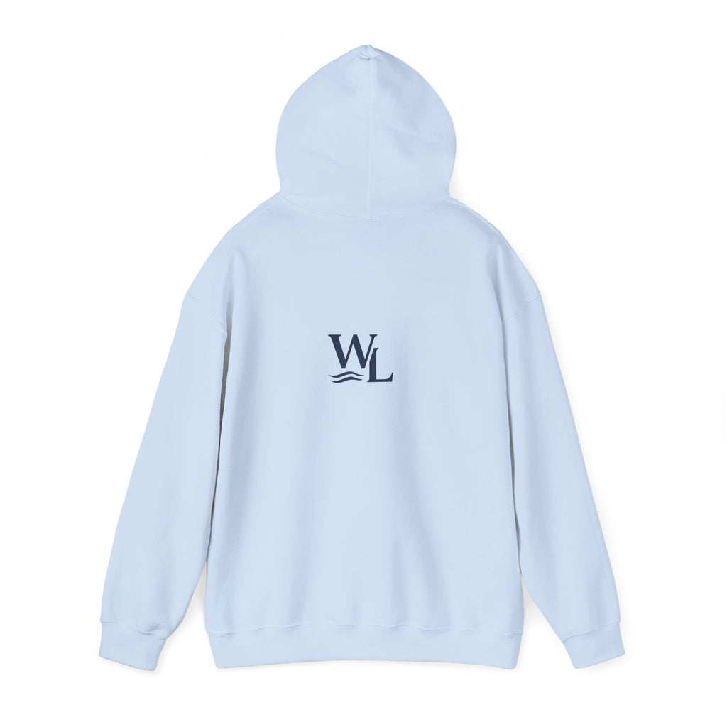 Wake and Lake Wordmark Hoodie worn on a boat dock at sunrise
Navy midweight lake hoodie with Wake and Lake chest graphic
Unisex lake life sweatshirt with wordmark logo
Wake and Lake branded hoodie for boating and outdoor wear

