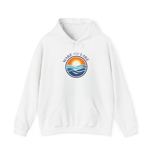 Wake and Lake Life Circle Crest Hoodie worn by a lakeside fire
Midweight lake life sweatshirt with circle crest graphic
Boating hoodie with Wake and Lake circle crest logo
Unisex lake life fleece hoodie with signature crest design
