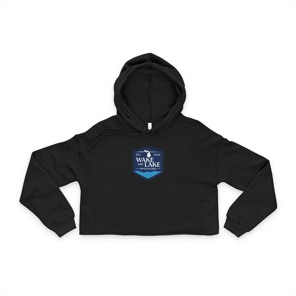 Wake and Lake Michigan Shield Women's Cropped Hoodie