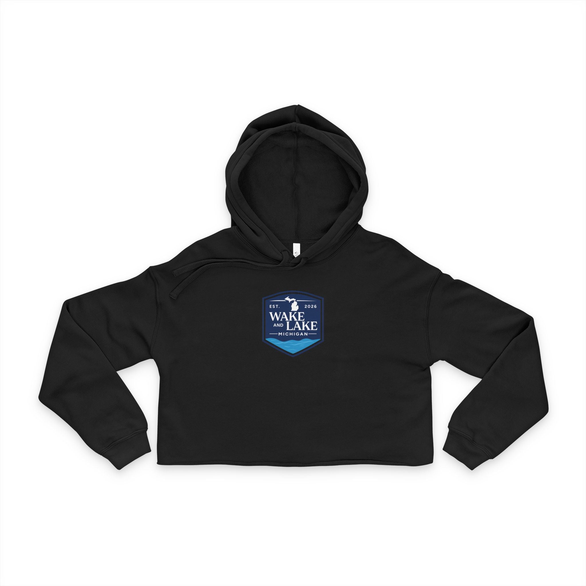 Wake and Lake Michigan Shield Women's Cropped Hoodie
