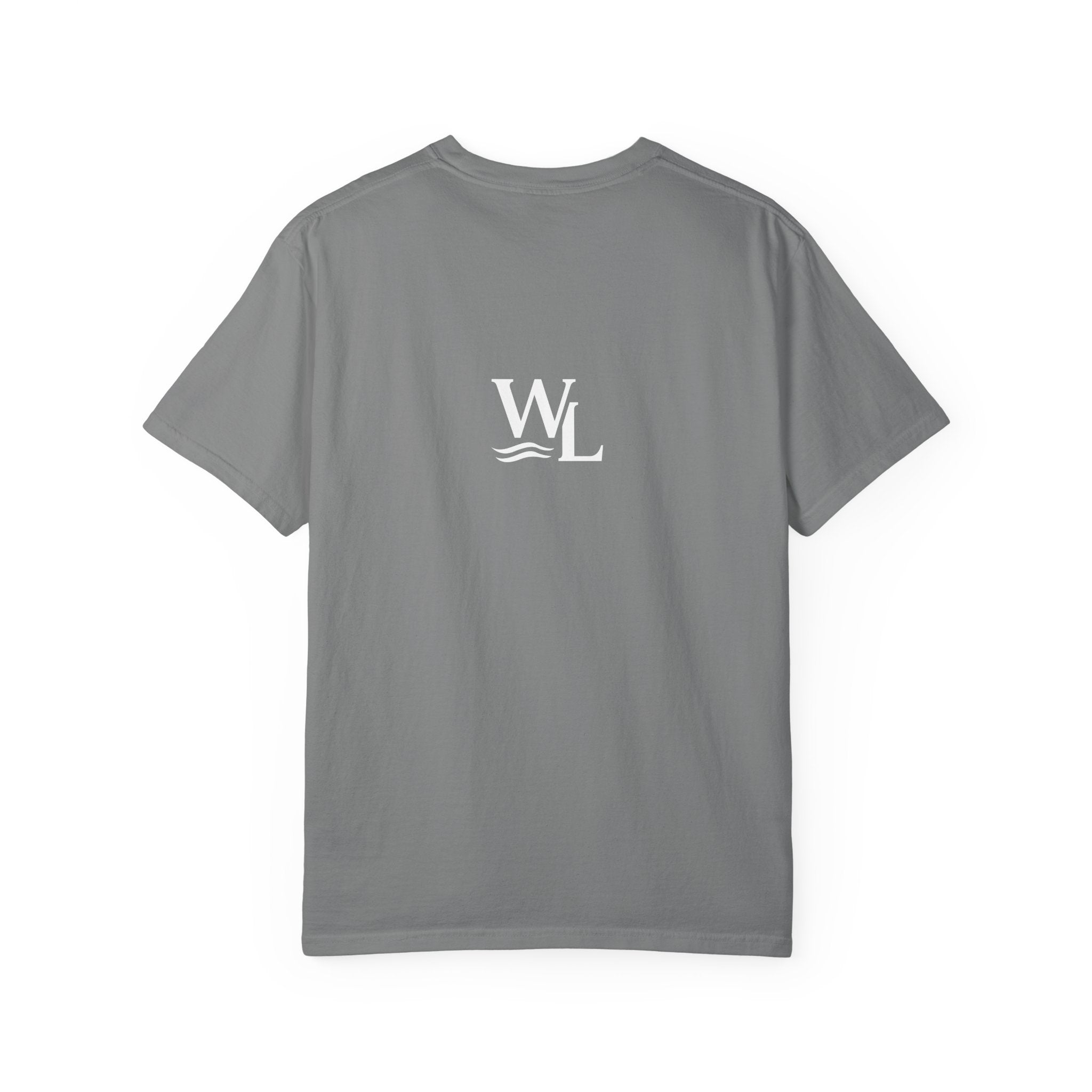Wake and Lake Circle Crest Arch Tee worn at a lake dock
Lake life t-shirt with arch circle crest logo graphic
Soft unisex summer boating tee with arch design
Wake and Lake branded arch graphic cotton shirt
