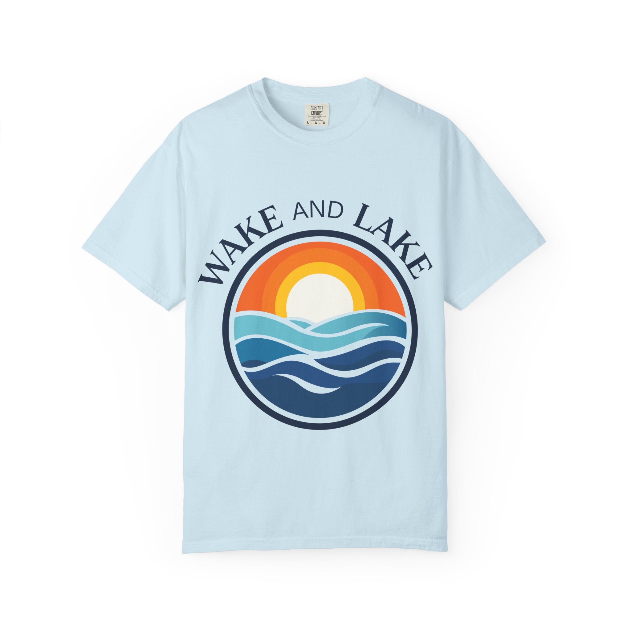 Wake and Lake Life Circle Crest Tee light color on a sunny lake day
White or sand-colored unisex lake t-shirt with circle crest logo
Light summer boating shirt with Wake and Lake branding
Breathable cotton lake life tee in light colorway
