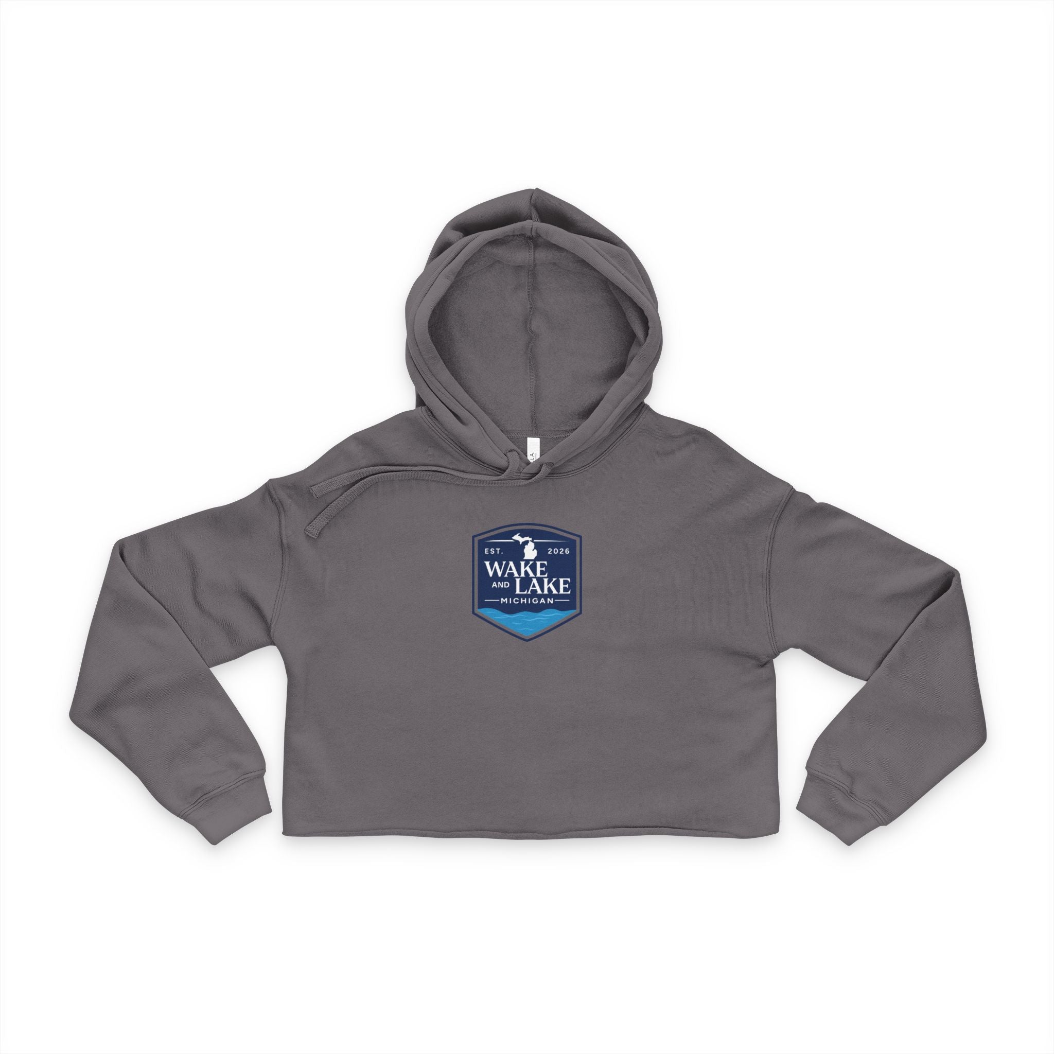 Wake and Lake Michigan Shield Women's Cropped Hoodie