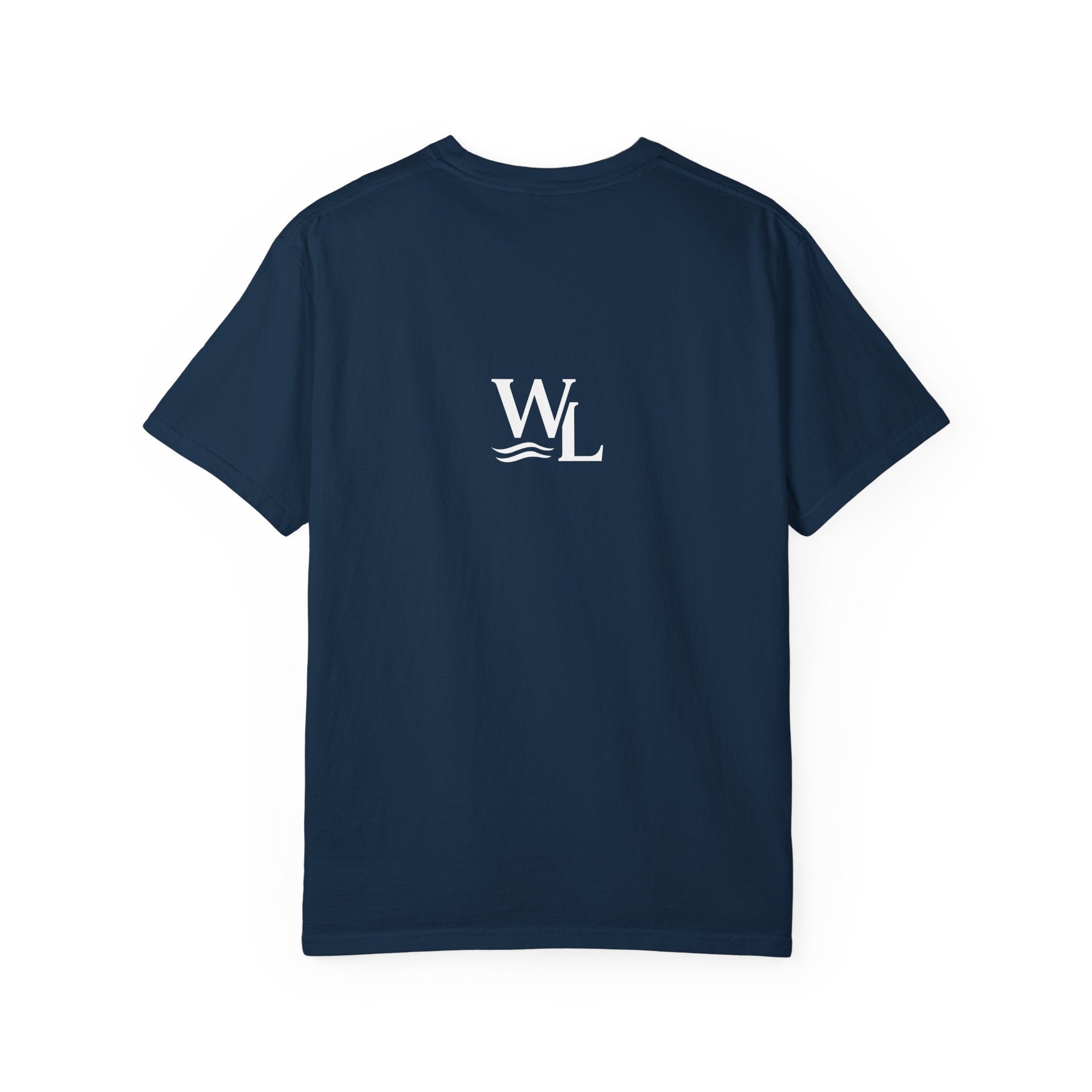 Wake and Lake Circle Crest Arch Tee worn at a lake dock
Lake life t-shirt with arch circle crest logo graphic
Soft unisex summer boating tee with arch design
Wake and Lake branded arch graphic cotton shirt
