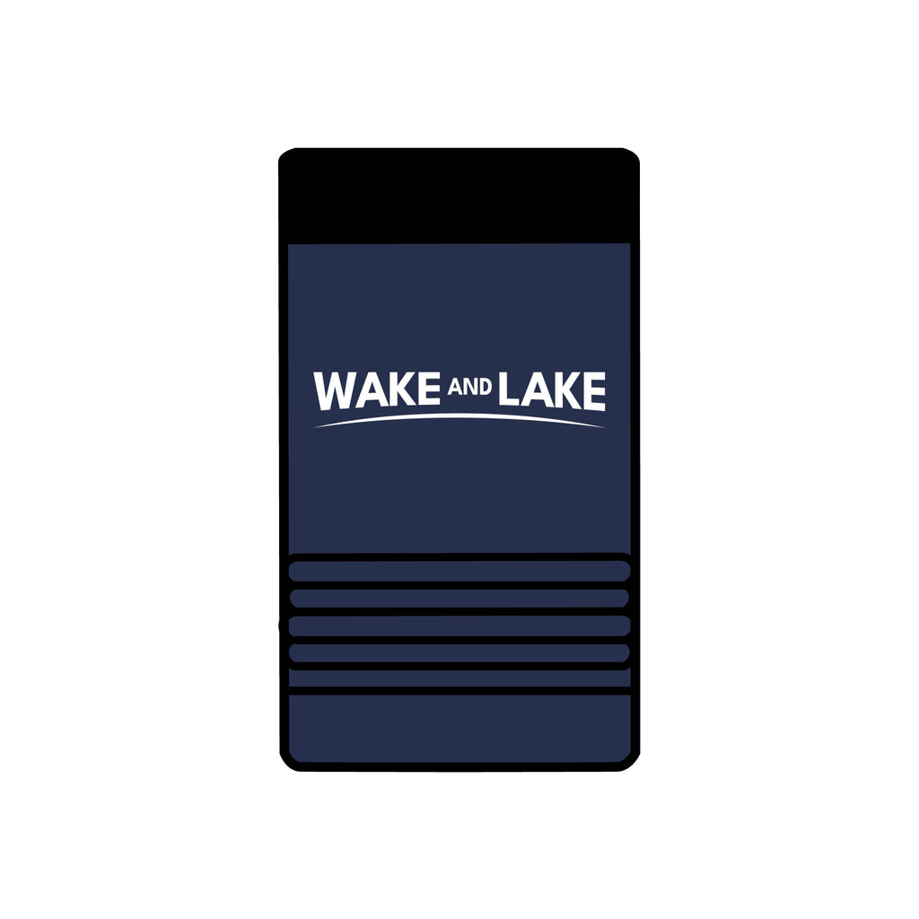 Wake and Lake Circle Crest Beverage Holder, Black; Premium Polar Camel stainless steel construction
Double-wall vacuum insulated
Fits standard 12oz cans
Spill-resistant lid included
Circle Crest front graphic
WL Monogram back graphic, navy