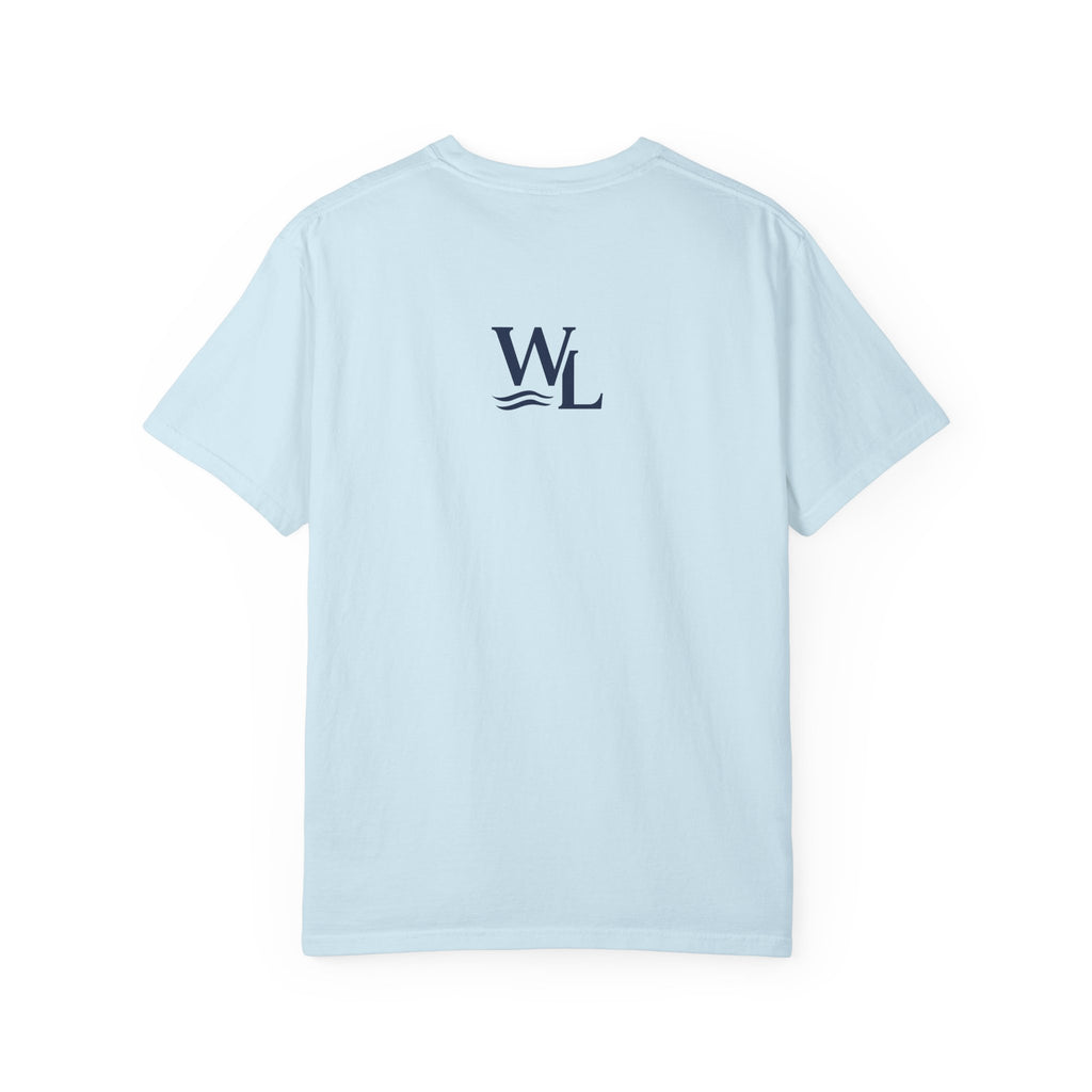 Wake and Lake Wordmark Tee worn at lakeside bonfire
Soft unisex cotton lake life t-shirt with chest wordmark
Wake and Lake branded everyday tee for boating weekends
Lake apparel t-shirt with clean Wake and Lake graphic

