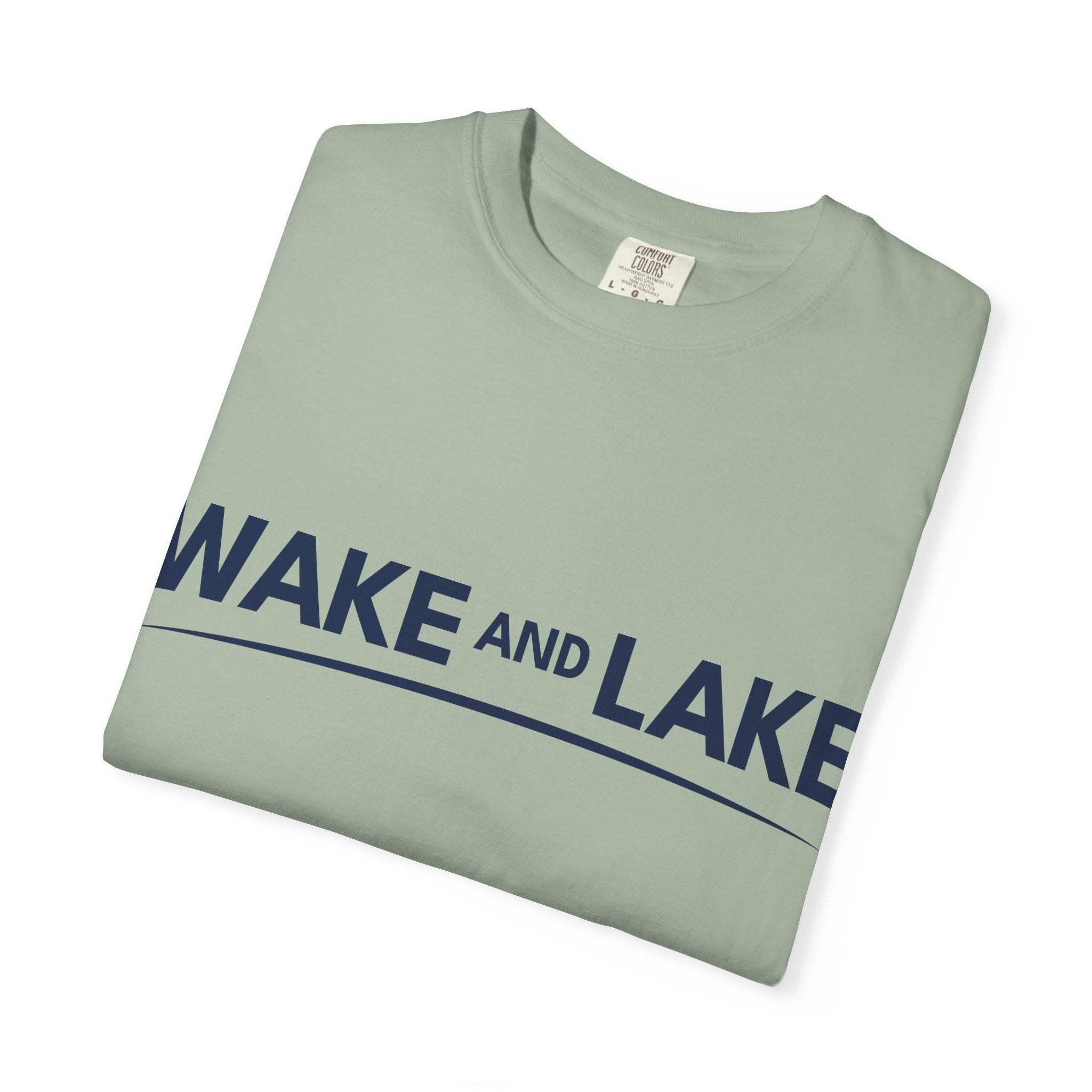 Wake and Lake Wordmark Tee worn at lakeside bonfire
Soft unisex cotton lake life t-shirt with chest wordmark
Wake and Lake branded everyday tee for boating weekends
Lake apparel t-shirt with clean Wake and Lake graphic


