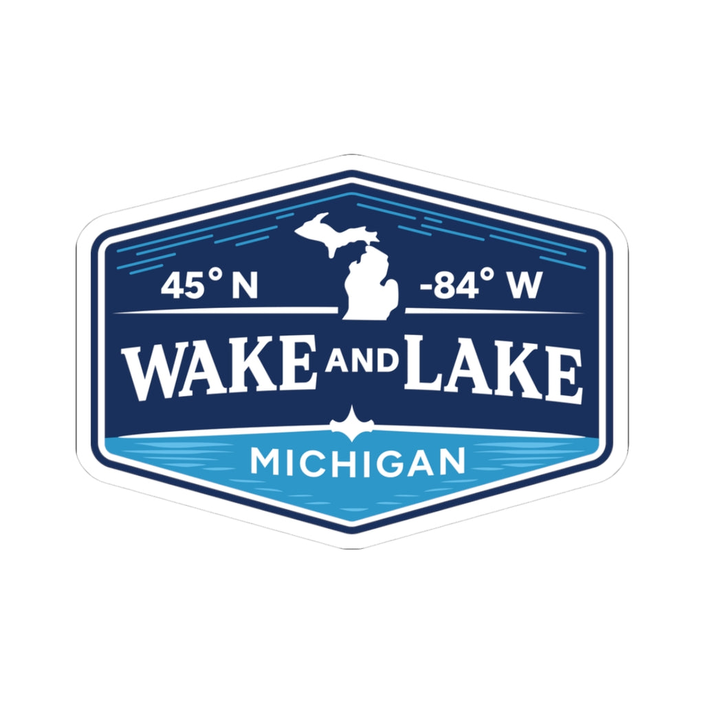 Wake and Lake Michigan Sticker Pack applied to a water bottle and cooler
Michigan lake life vinyl stickers with Great Lakes artwork
Wake and Lake branded sticker set for boats, tumblers, and laptops
Waterproof Michigan stickers for outdoor and lake use
