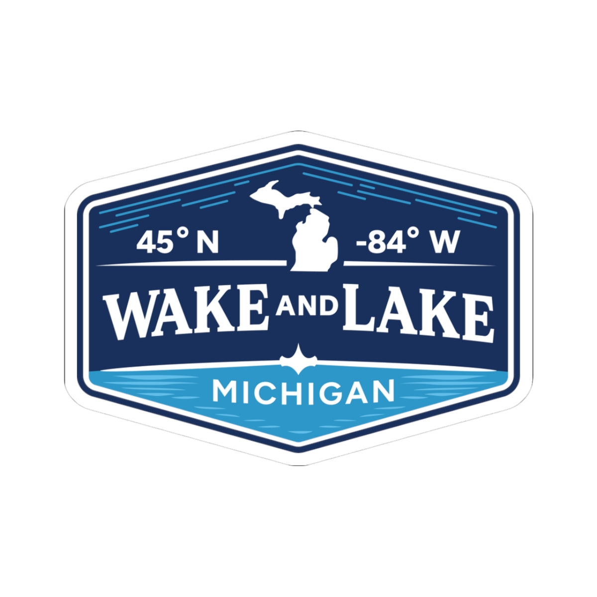 Wake and Lake Michigan Sticker Pack applied to a water bottle and cooler
Michigan lake life vinyl stickers with Great Lakes artwork
Wake and Lake branded sticker set for boats, tumblers, and laptops
Waterproof Michigan stickers for outdoor and lake use
