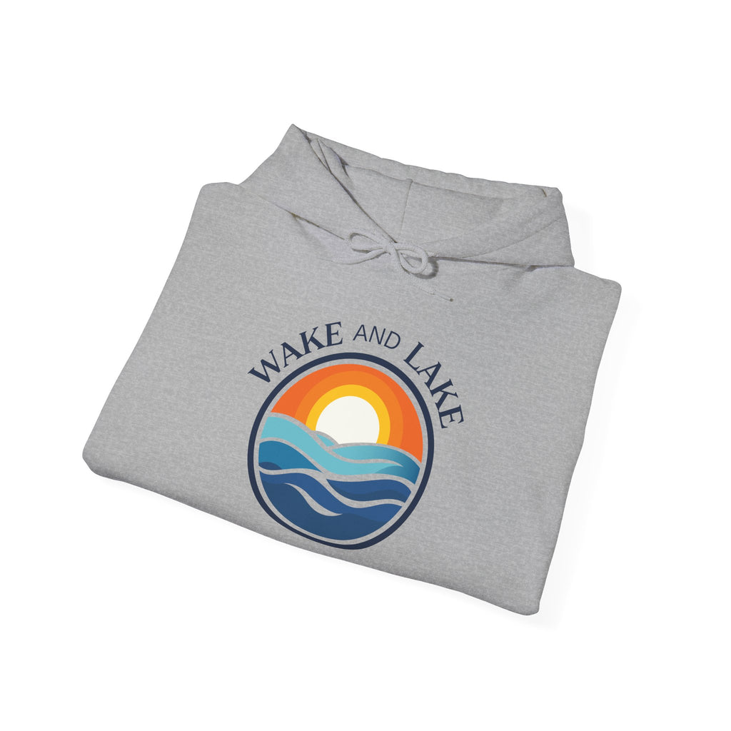 Wake and Lake Life Circle Crest Hoodie Light worn on a summer boat morning
Light-colored lake life sweatshirt with circle crest graphic
Natural white or sand lake hoodie for warm summer days
Soft light fleece with Wake and Lake circle crest design

