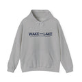 Wake and Lake Wordmark Hoodie worn on a boat dock at sunrise
Navy midweight lake hoodie with Wake and Lake chest graphic
Unisex lake life sweatshirt with wordmark logo
Wake and Lake branded hoodie for boating and outdoor wear
