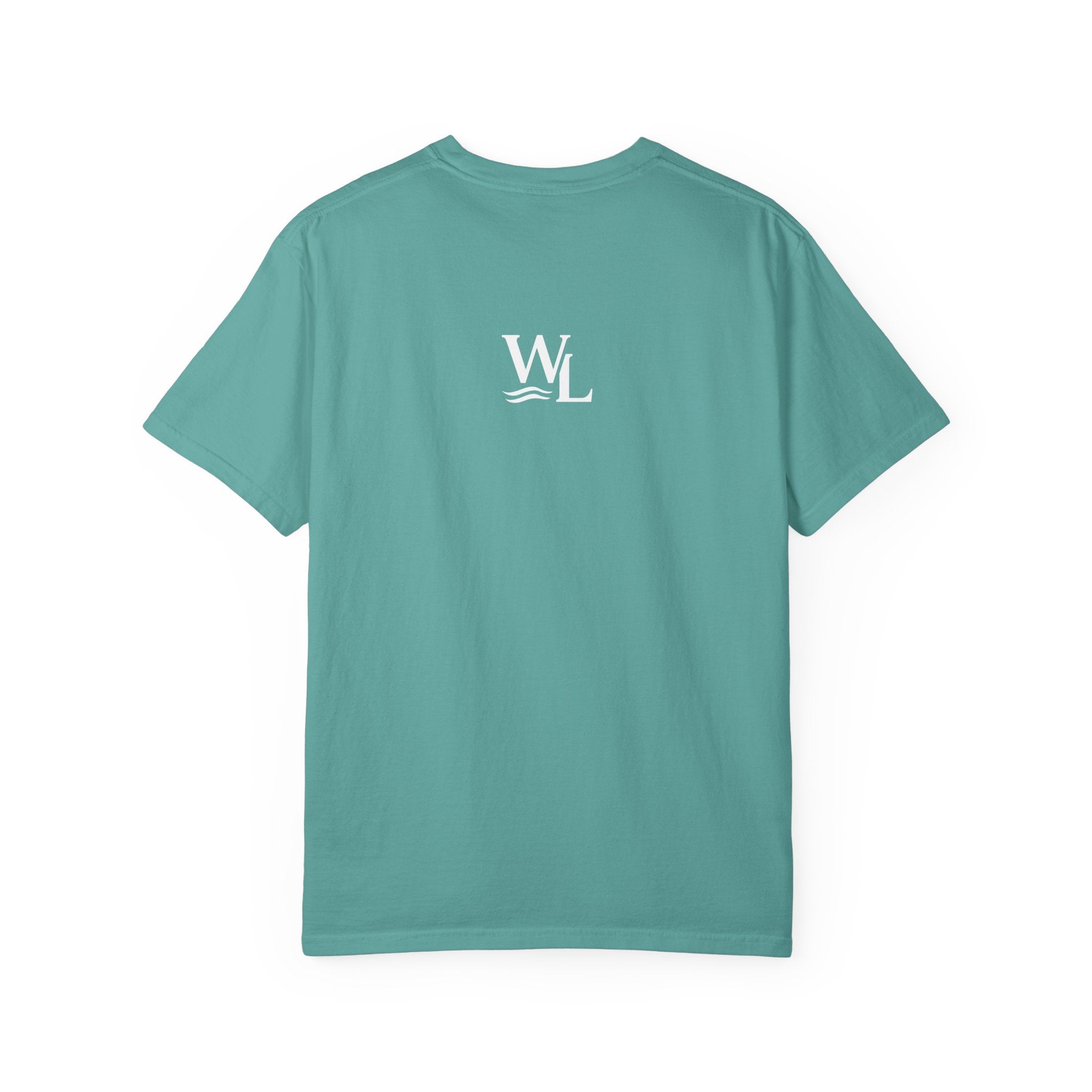 Wake and Lake Life Circle Crest Tee worn on a dock at sunset
Soft unisex lake life tee with bold circle crest graphic
Wake and Lake branded cotton t-shirt for summer boating
Circle crest logo tee for lake days and outdoor weekends

