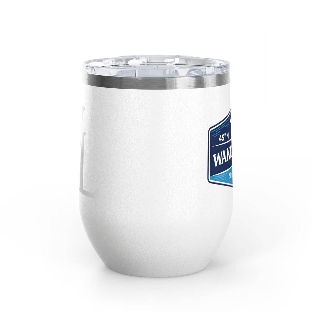 Wake and Lake Michigan Coordinate Badge Wine Tumbler on a sunset dock
Slim 12oz insulated wine tumbler with Michigan coordinate badge
Lake life wine glass tumbler with Michigan Great Lakes branding
Elegant Michigan coordinate badge drinkware gift for lake evenings
