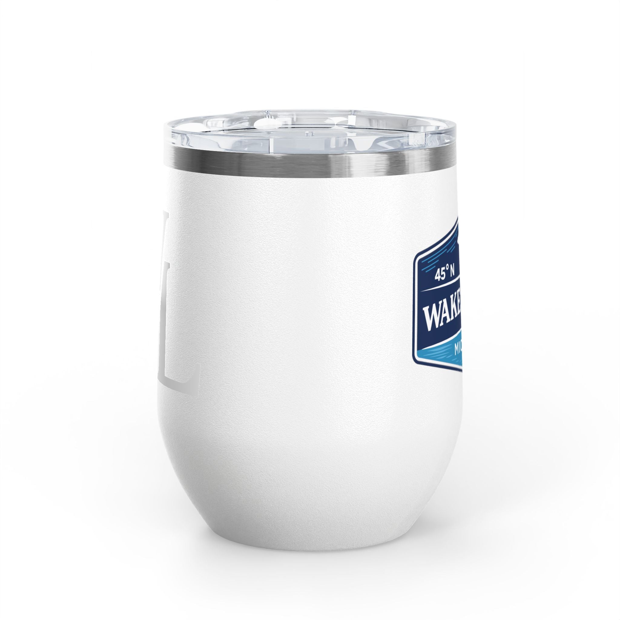 Wake and Lake Michigan Coordinate Badge Wine Tumbler on a sunset dock
Slim 12oz insulated wine tumbler with Michigan coordinate badge
Lake life wine glass tumbler with Michigan Great Lakes branding
Elegant Michigan coordinate badge drinkware gift for lake evenings
