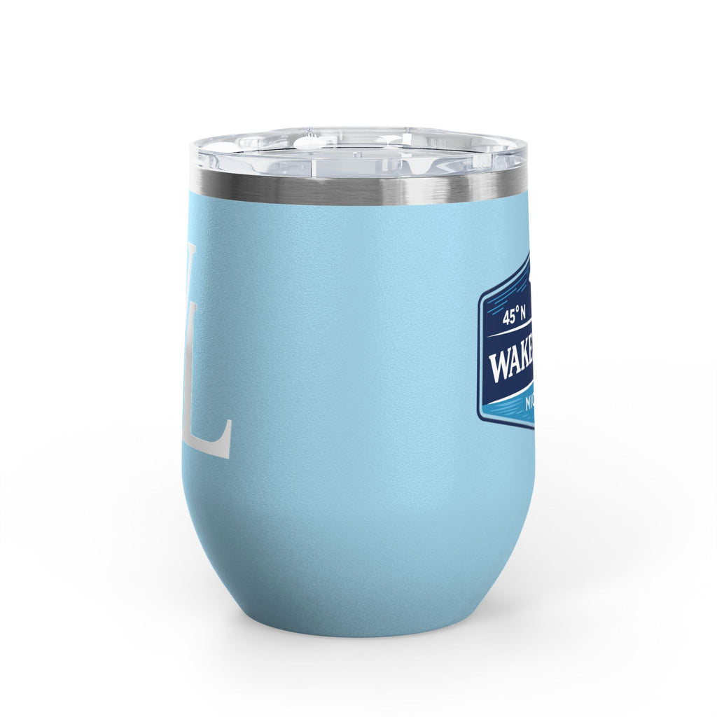 Wake and Lake Michigan Coordinate Badge Wine Tumbler on a sunset dock
Slim 12oz insulated wine tumbler with Michigan coordinate badge
Lake life wine glass tumbler with Michigan Great Lakes branding
Elegant Michigan coordinate badge drinkware gift for lake evenings
