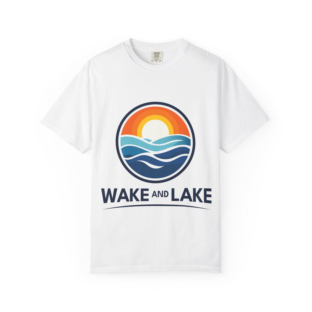 Wake and Lake Circle Crest Logo A tee worn lakeside
Soft cotton lake life t-shirt with circle crest logo A
Boating summer tee with Wake and Lake circle crest branding
Unisex circle crest graphic tee for lake weekends
