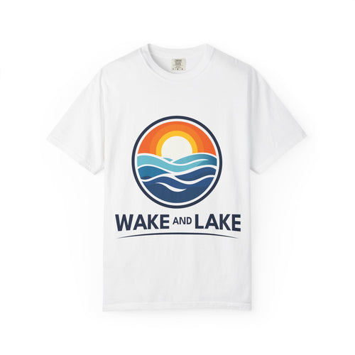 Wake and Lake Circle Crest Logo A tee worn lakeside
Soft cotton lake life t-shirt with circle crest logo A
Boating summer tee with Wake and Lake circle crest branding
Unisex circle crest graphic tee for lake weekends
