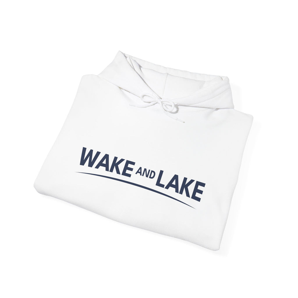Wake and Lake Wordmark Hoodie worn on a boat dock at sunrise
Navy midweight lake hoodie with Wake and Lake chest graphic
Unisex lake life sweatshirt with wordmark logo
Wake and Lake branded hoodie for boating and outdoor wear
