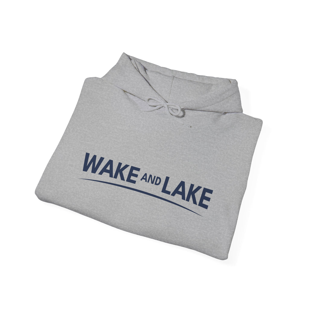 Wake and Lake Wordmark Hoodie worn on a boat dock at sunrise
Navy midweight lake hoodie with Wake and Lake chest graphic
Unisex lake life sweatshirt with wordmark logo
Wake and Lake branded hoodie for boating and outdoor wear

