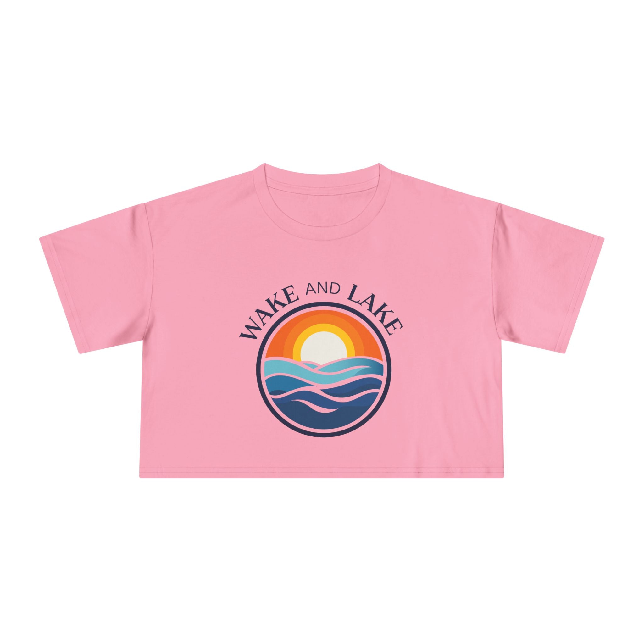 Wake and Lake Michigan Shield Women's Crop Tee on a boat deck
Relaxed crop top with Michigan crest graphic for lake days
Women's breezy boating crop tee with Wake and Lake Michigan branding
Soft women's Michigan Great Lakes crop t-shirt relaxed fit
