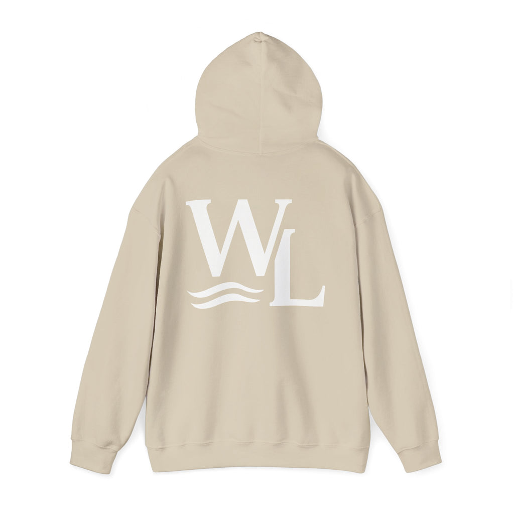 Wake and Lake Life Circle Crest Hoodie Light worn on a summer boat morning
Light-colored lake life sweatshirt with circle crest graphic
Natural white or sand lake hoodie for warm summer days
Soft light fleece with Wake and Lake circle crest design

