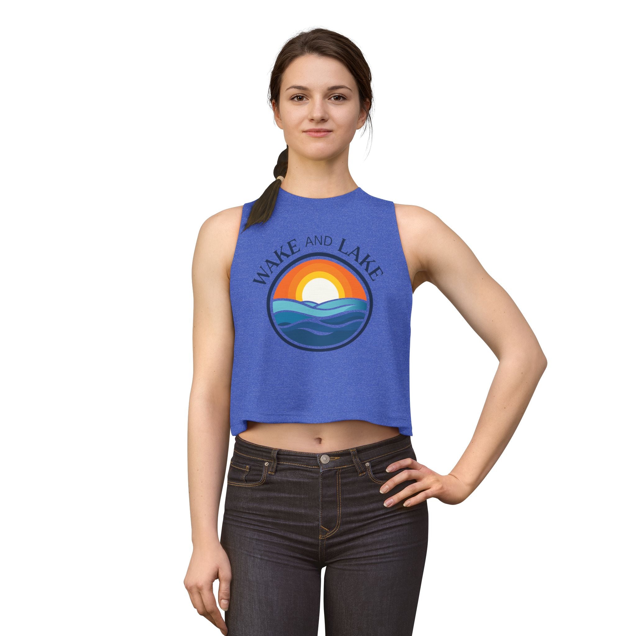 Wake and Lake Circle Crest Women's Crop Tee – Fitted
