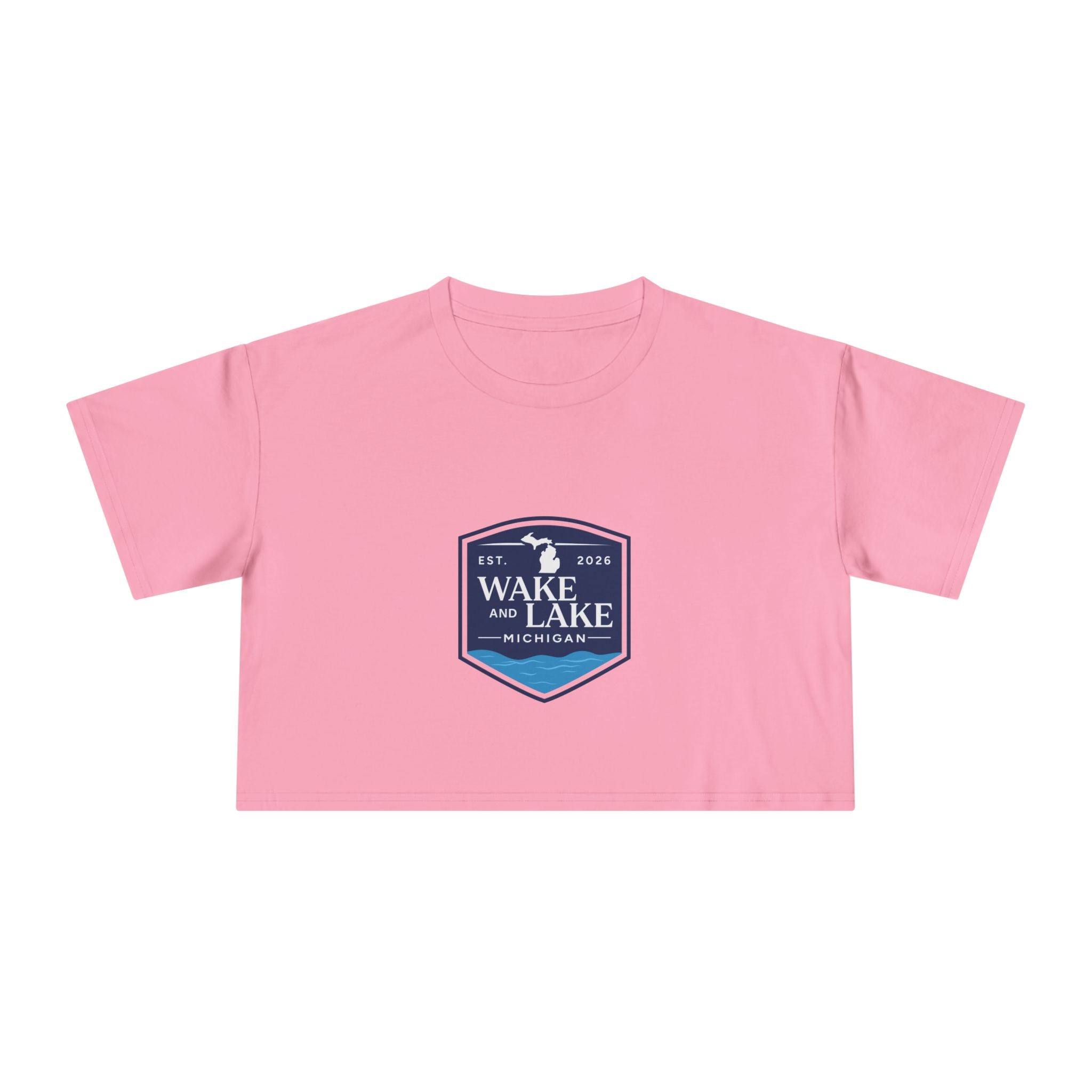 Wake and Lake Michigan Shield Women's Crop Tee – Relaxed
