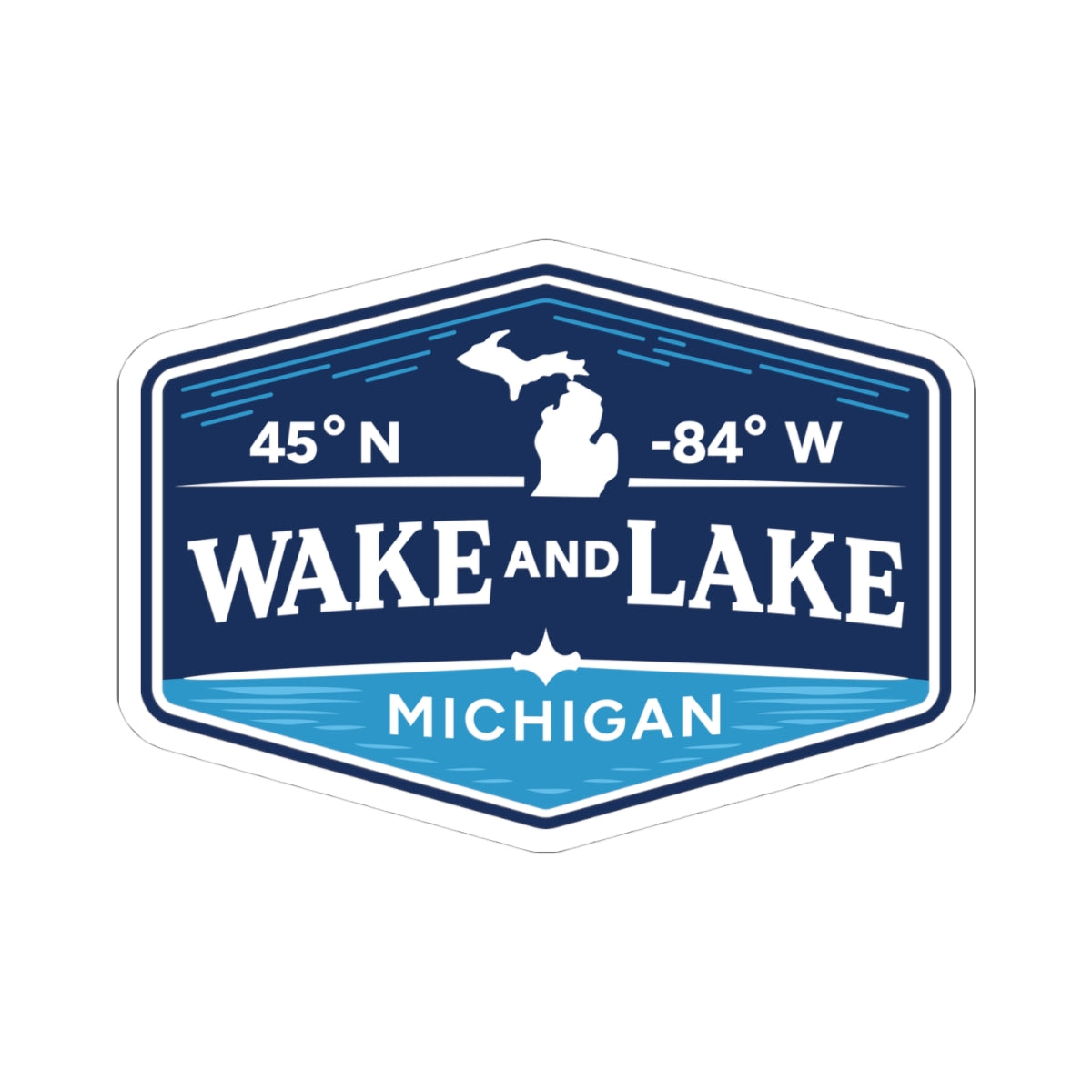 Wake and Lake Michigan Sticker Pack applied to a water bottle and cooler
Michigan lake life vinyl stickers with Great Lakes artwork
Wake and Lake branded sticker set for boats, tumblers, and laptops
Waterproof Michigan stickers for outdoor and lake use
