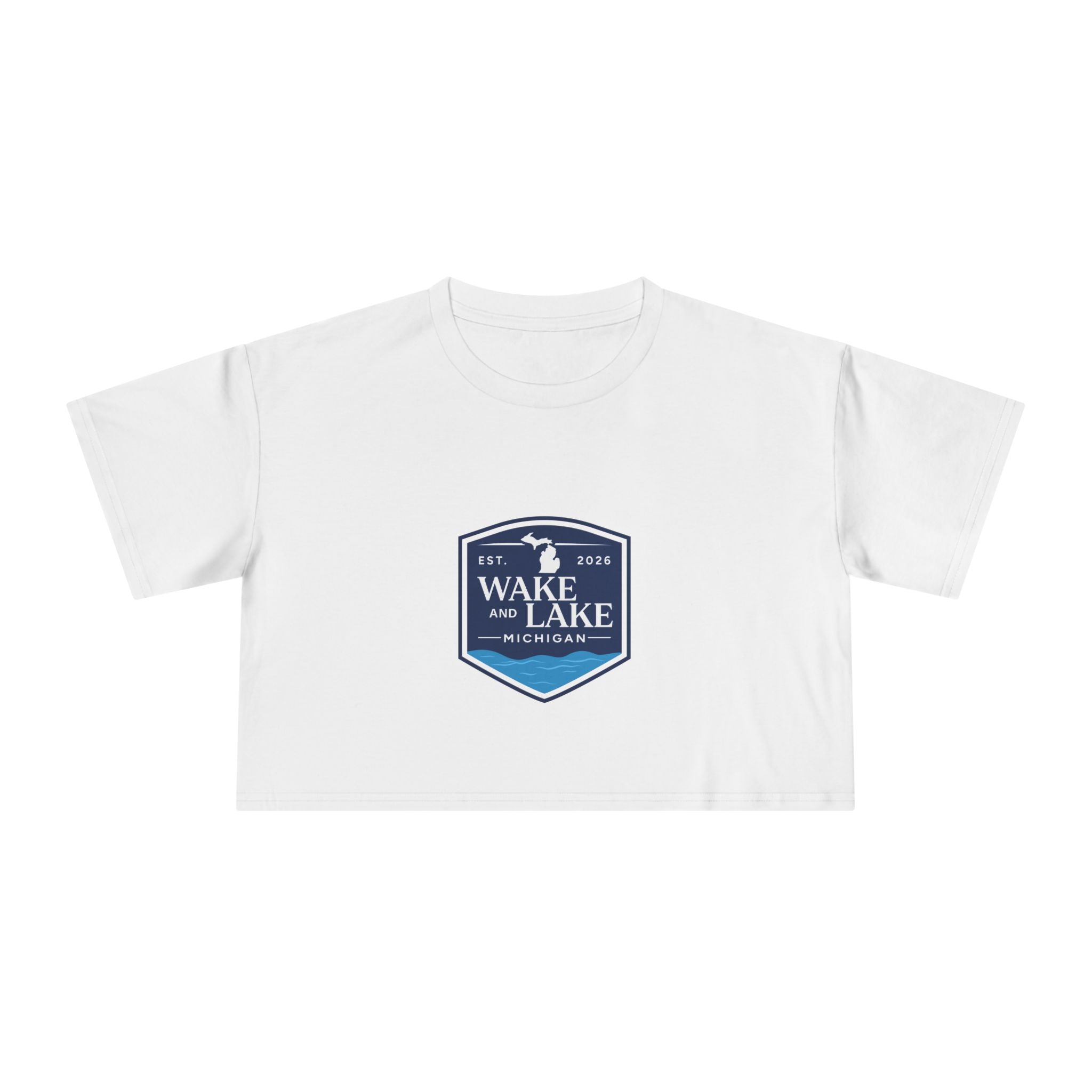Wake and Lake Michigan Shield Women's Crop Tee – Relaxed