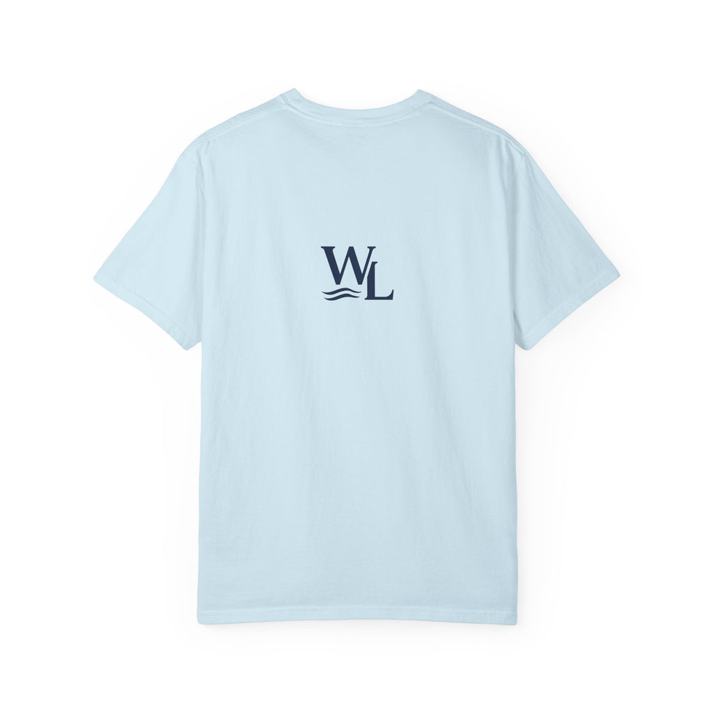 Wake and Lake Circle Crest Logo A tee worn lakeside
Soft cotton lake life t-shirt with circle crest logo A
Boating summer tee with Wake and Lake circle crest branding
Unisex circle crest graphic tee for lake weekends
