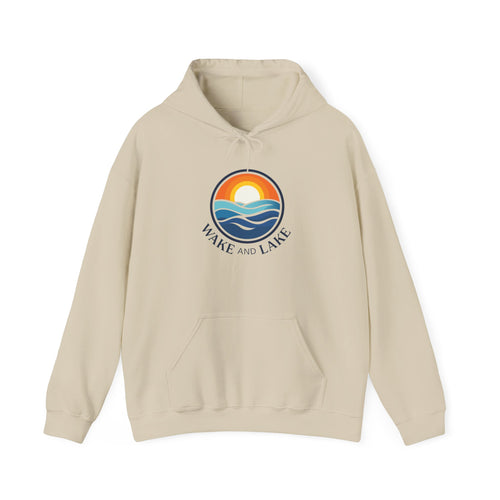 Wake and Lake Life Circle Crest Hoodie worn by a lakeside fire
Midweight lake life sweatshirt with circle crest graphic
Boating hoodie with Wake and Lake circle crest logo
Unisex lake life fleece hoodie with signature crest design
