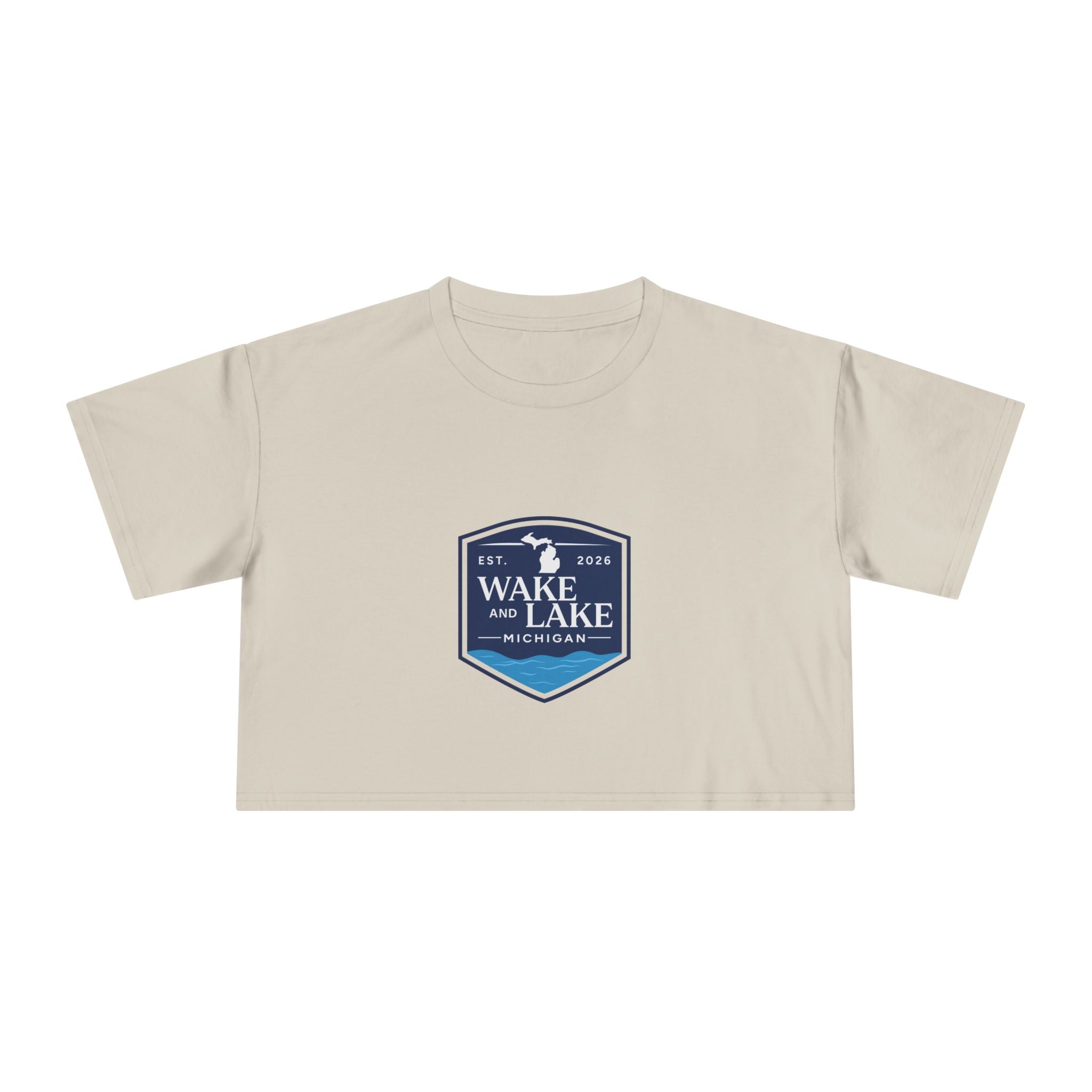Wake and Lake Michigan Shield Women's Crop Tee – Relaxed