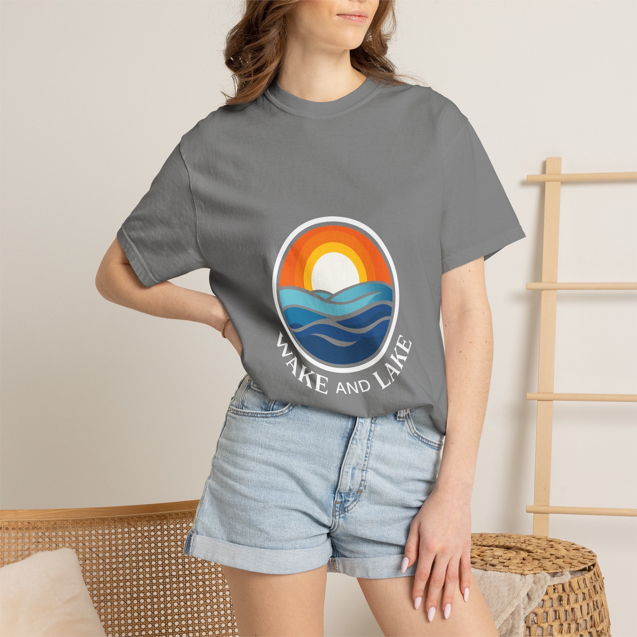 Wake and Lake Life Circle Crest Tee