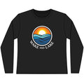 Women's Black, UV Pro, Long-sleeve shirt with 'Wake and Lake' graphic design on a white background

