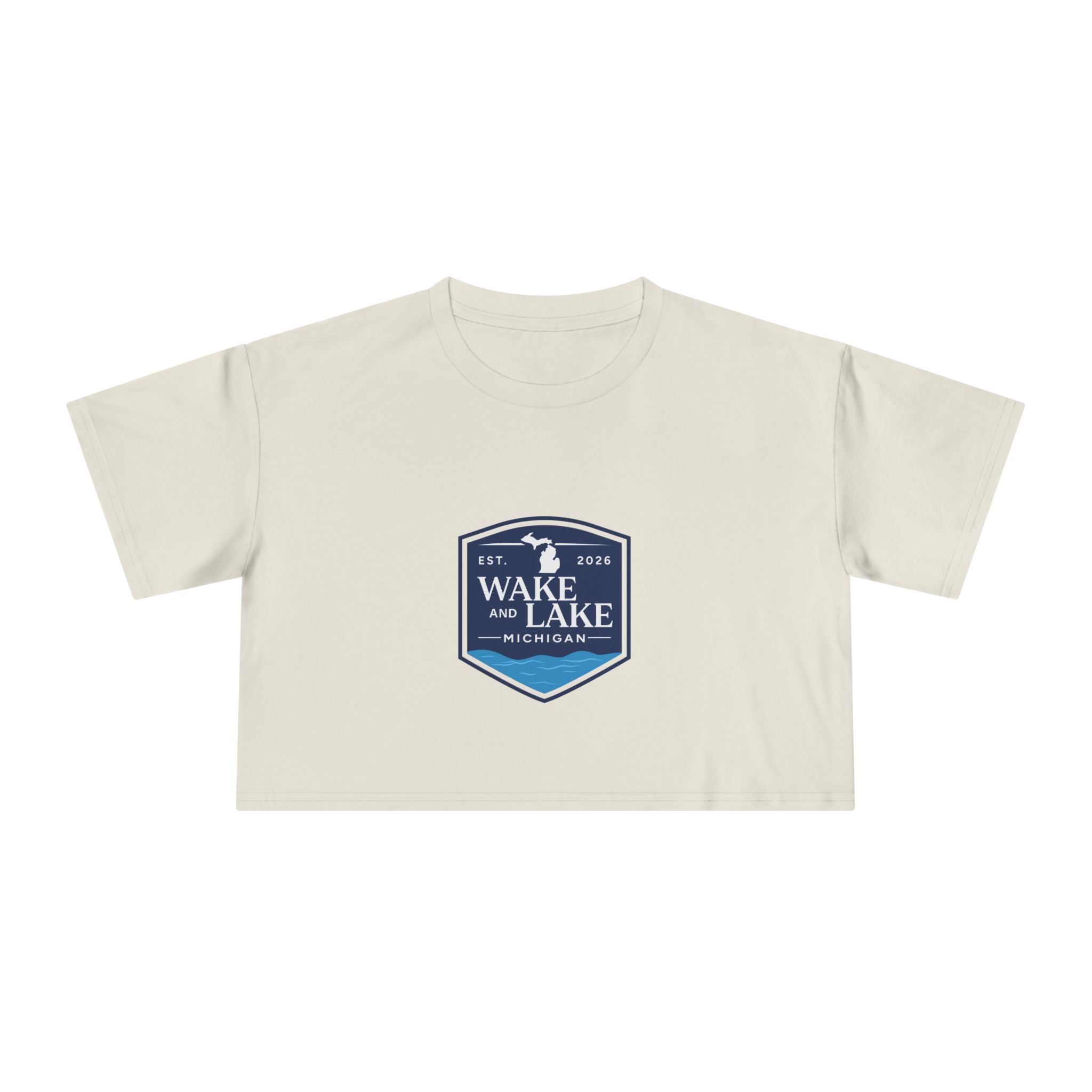 Wake and Lake Michigan Shield Women's Crop Tee – Relaxed