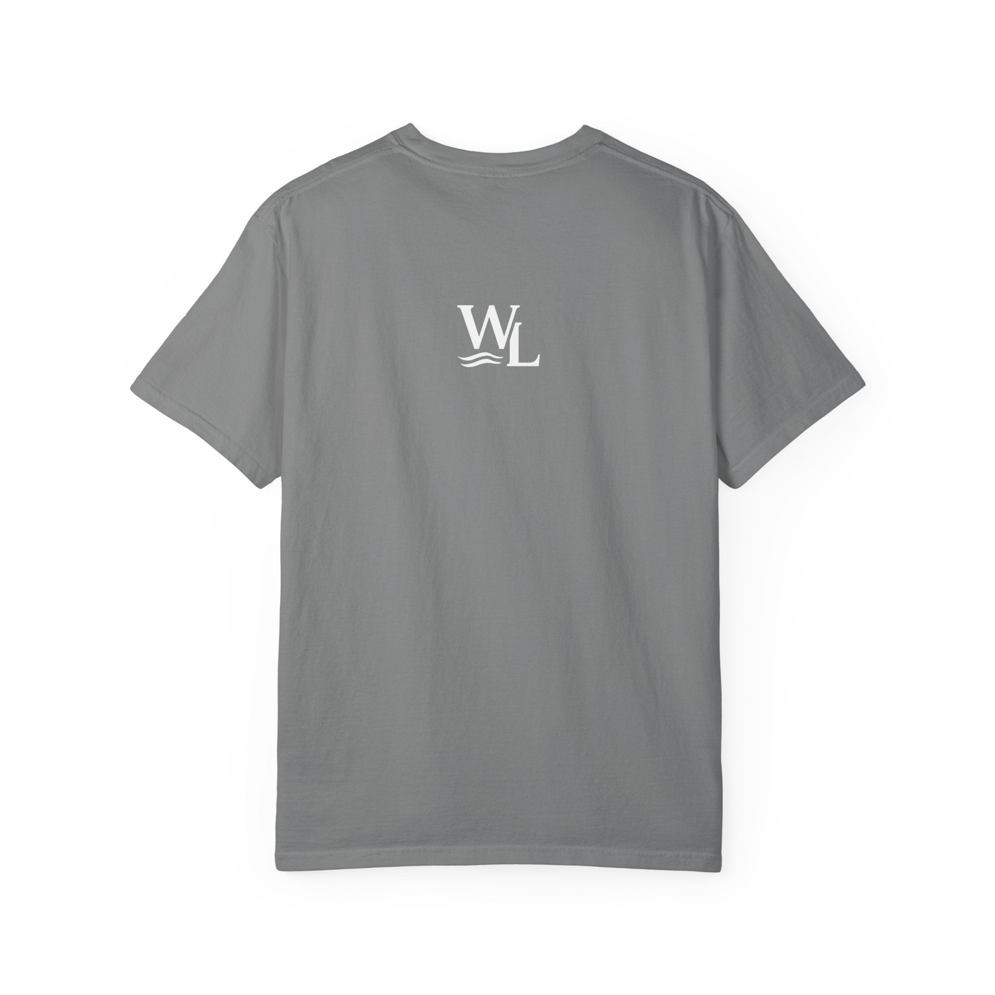 Wake and Lake Life Circle Crest Tee worn on a dock at sunset
Soft unisex lake life tee with bold circle crest graphic
Wake and Lake branded cotton t-shirt for summer boating
Circle crest logo tee for lake days and outdoor weekends


