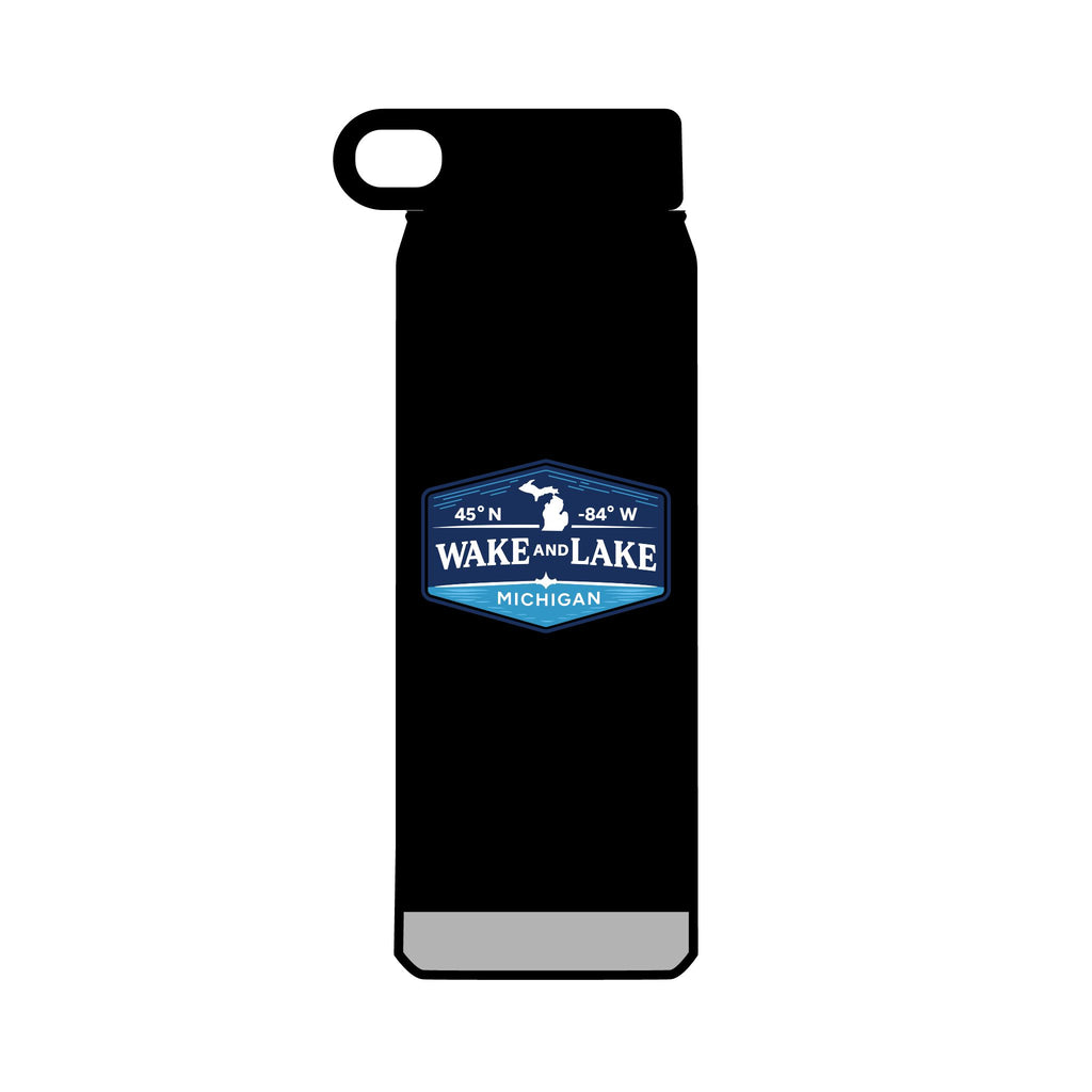 Michigan Coordinate Badge Water Bottle, Premium Polar Camel stainless steel
32oz capacity — all day hydration
Double-wall vacuum insulated
Keeps drinks cold 24 hours, hot 12 hours
Coordinate Badge front graphic
WL Monogram back graphic
Wide mouth opening
Black