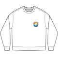 Women's White long-sleeve sweatshirt with WL monogram logo on the back