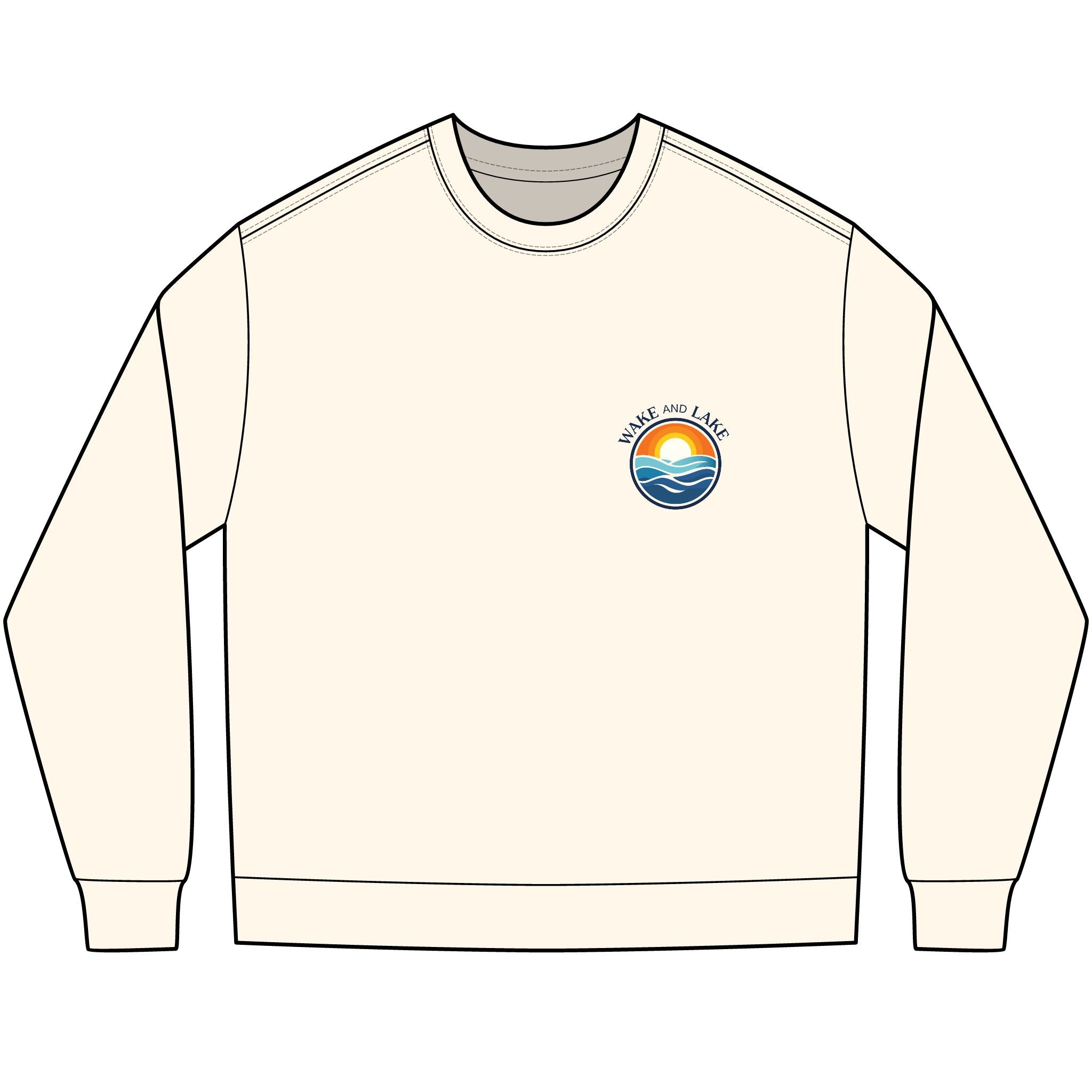 Women's Beige long-sleeve sweatshirt with WL monogram logo on the back