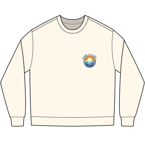 Women's Beige long-sleeve sweatshirt with WL monogram logo on the back