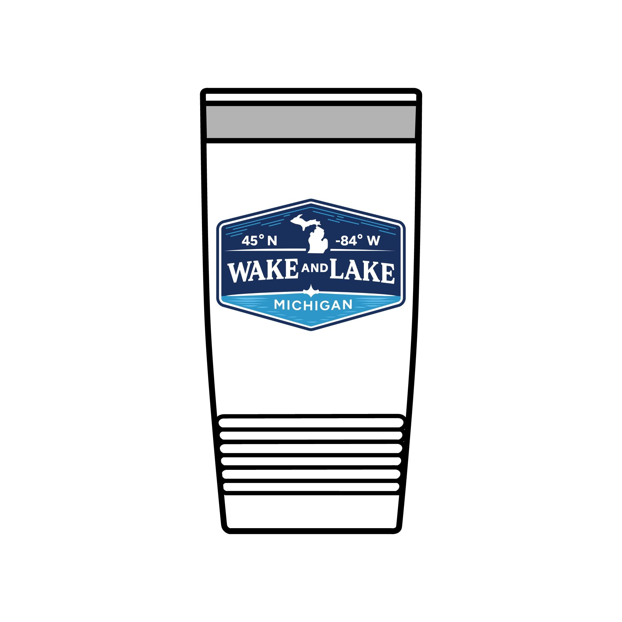 Wake and Lake Michigan Coordinate Badge Tumbler – 20oz