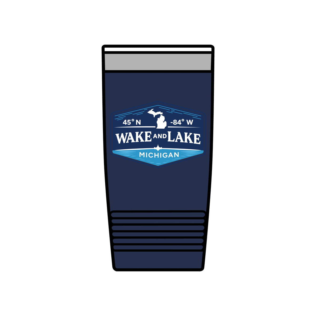 Wake and Lake Michigan Coordinate Badge Tumbler – 20oz