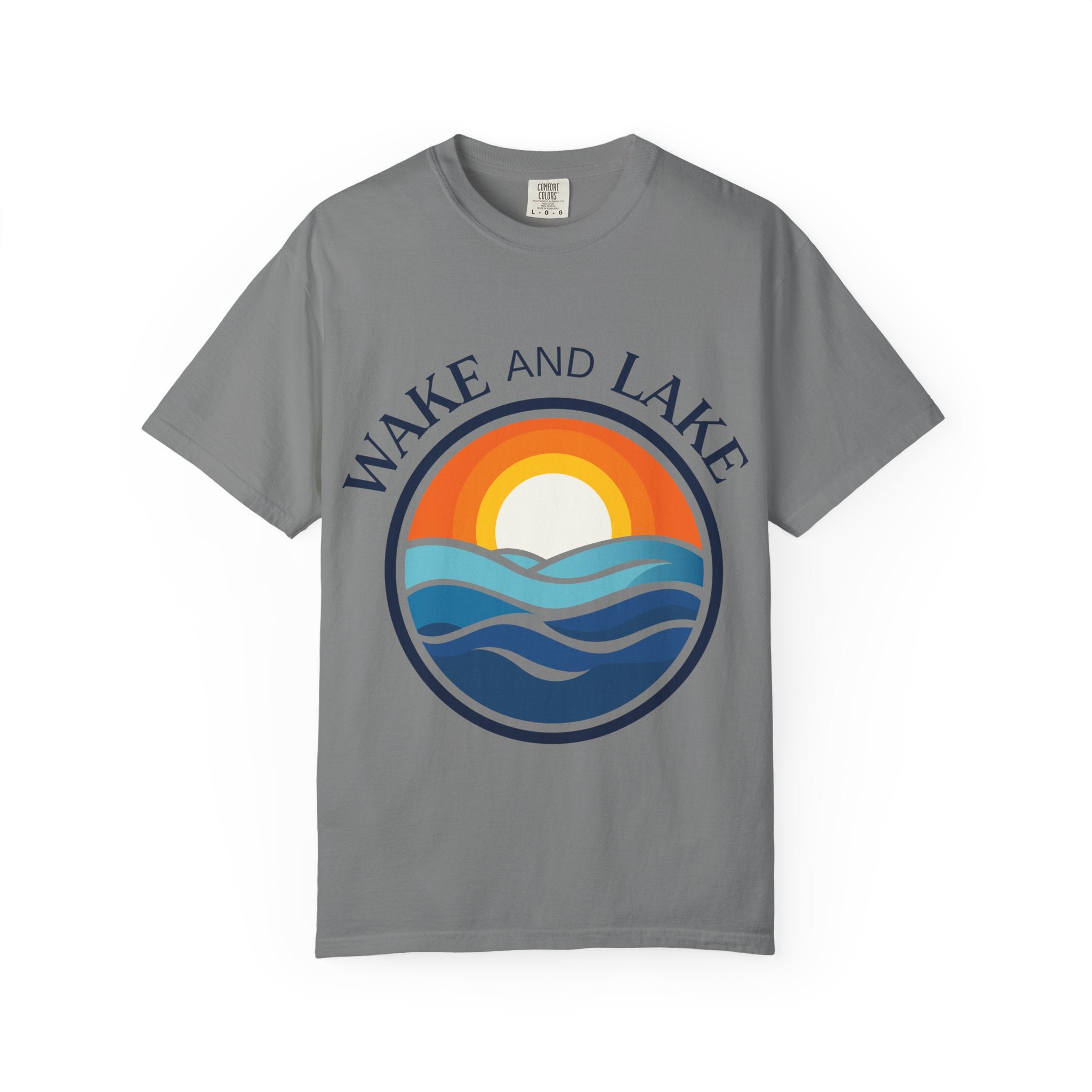 Wake and Lake Life Circle Crest Tee light color on a sunny lake day
White or sand-colored unisex lake t-shirt with circle crest logo
Light summer boating shirt with Wake and Lake branding
Breathable cotton lake life tee in light colorway
