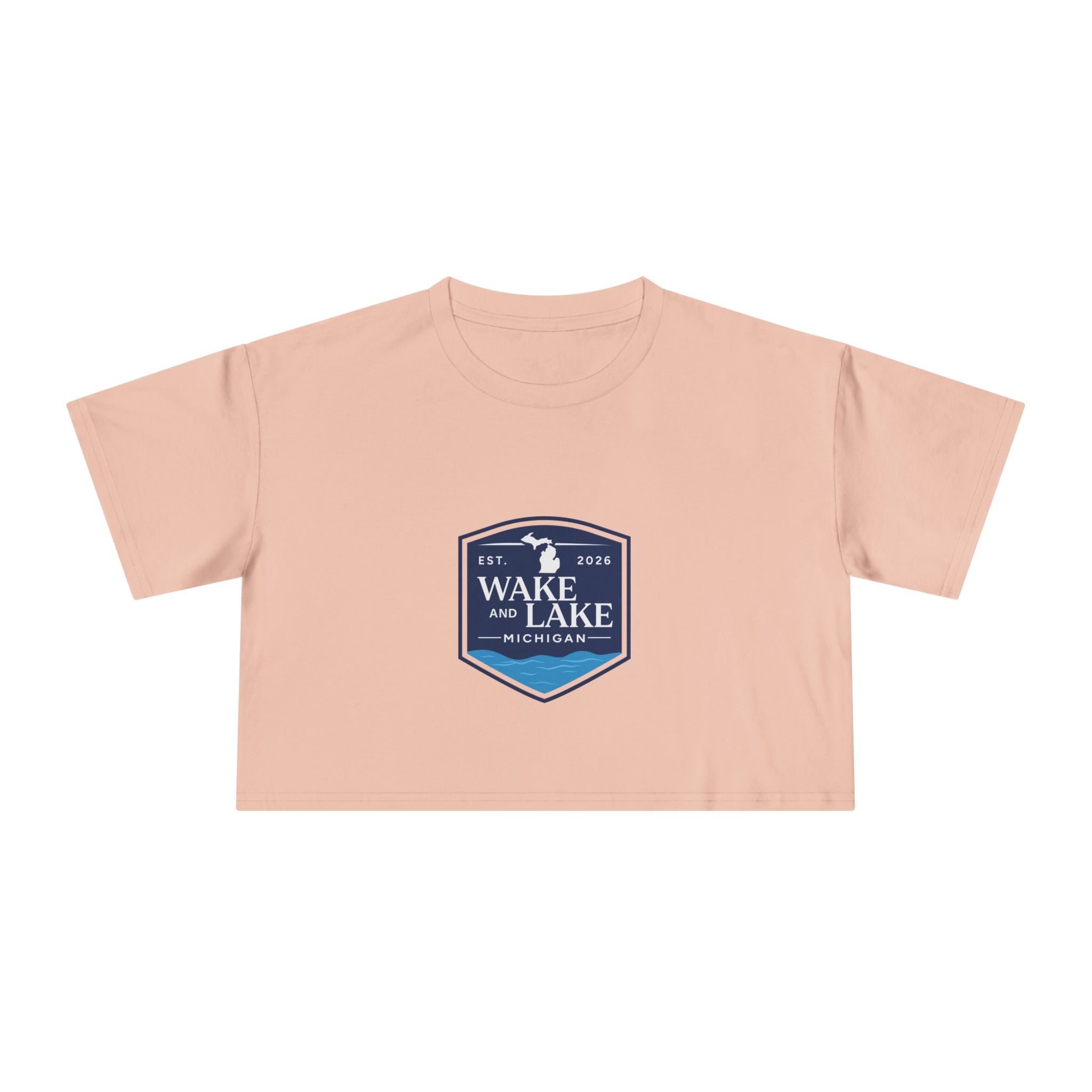 Wake and Lake Michigan Shield Women's Crop Tee – Relaxed