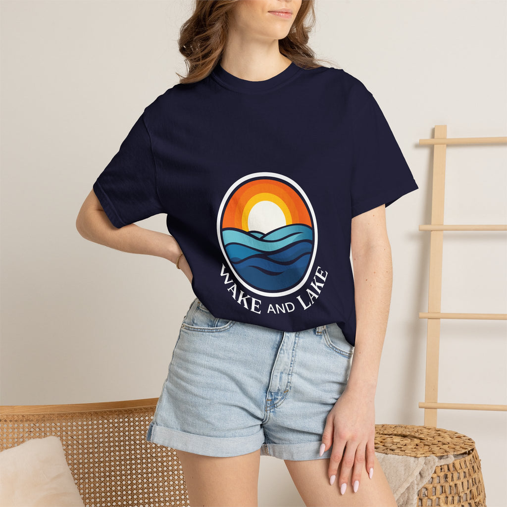 Wake and Lake Life Circle Crest Tee