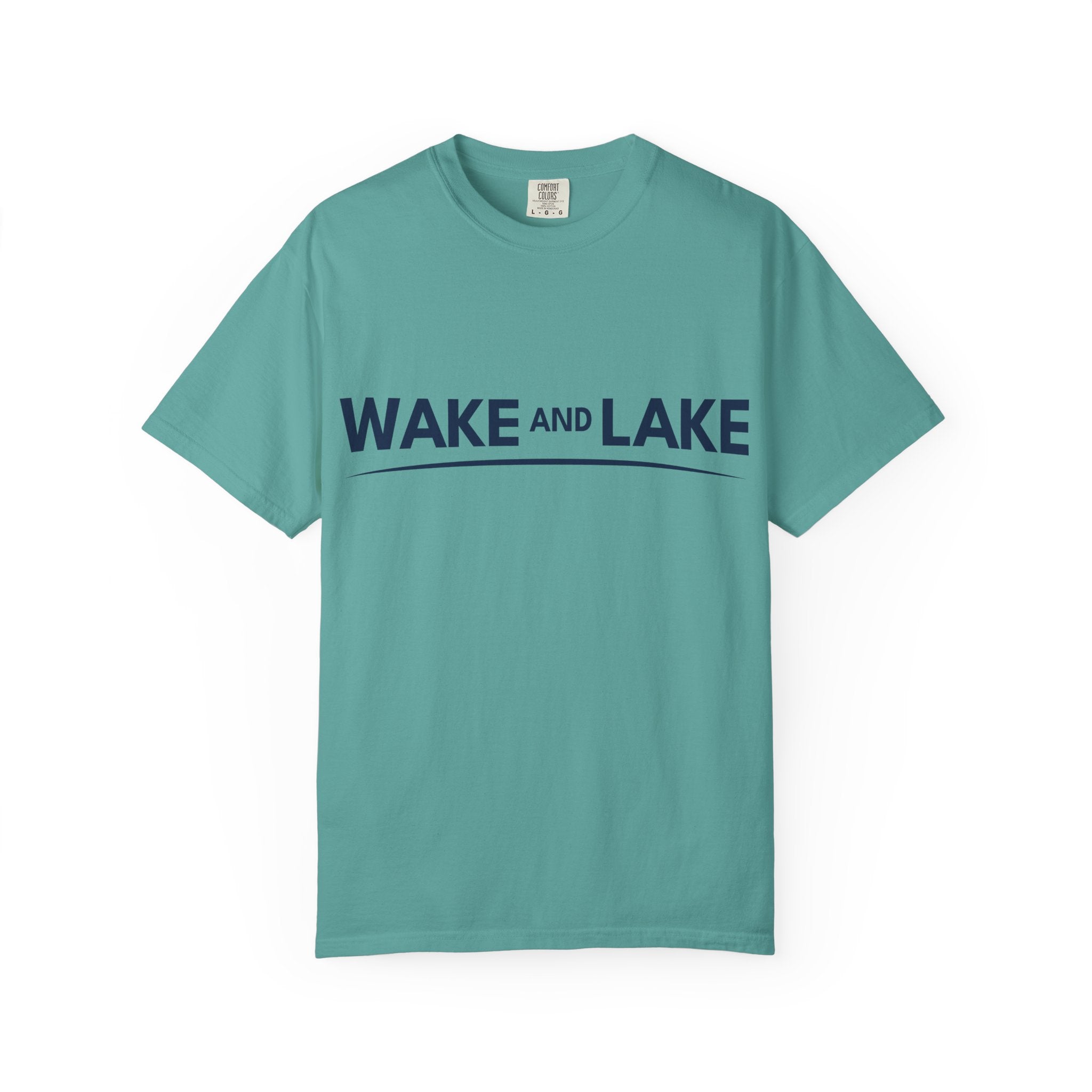 Wake and Lake Wordmark Tee worn at lakeside bonfire
Soft unisex cotton lake life t-shirt with chest wordmark
Wake and Lake branded everyday tee for boating weekends
Lake apparel t-shirt with clean Wake and Lake graphic

