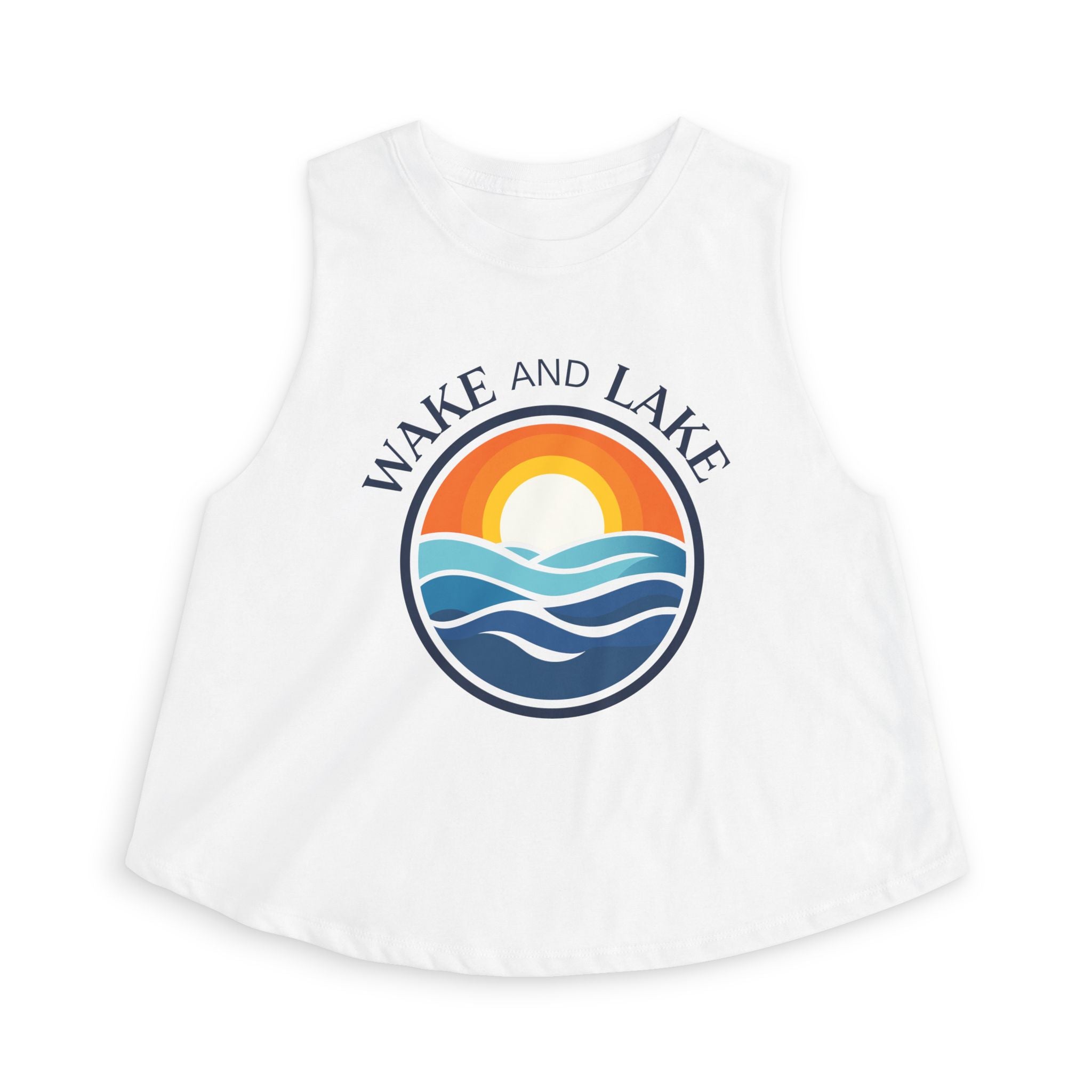 Wake and Lake Circle Crest Women's Crop Tee – Fitted